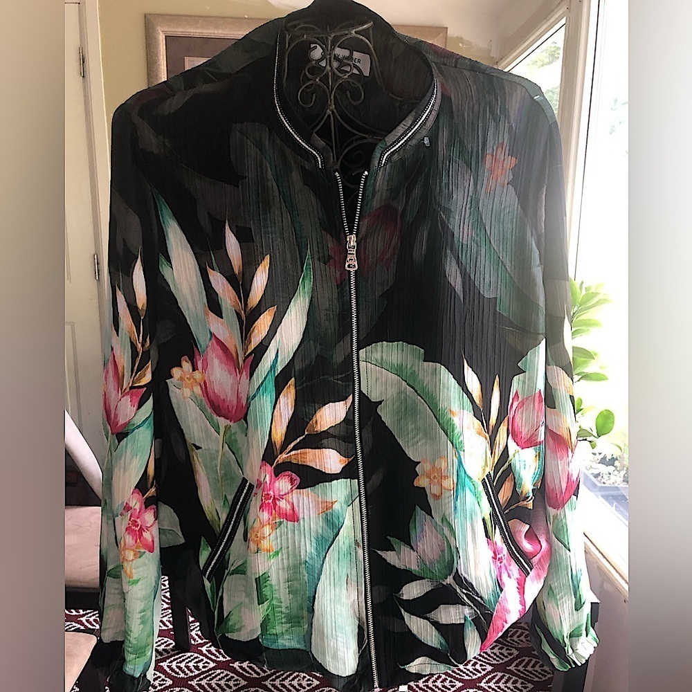 GERRY WEBER COLLECTION silk-like floral bomber dress jacket